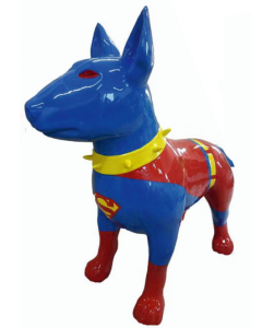 Hund Bullterrier Superman Kampfhund lebensgroß