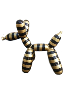 Hund als Luftballonfigur gestreift lebensgroß