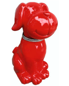Hund sitzend rot  lebensgroß
