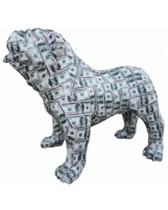 Hund Bulldogge Dollar lebensgroß