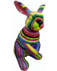 Osterhase bunt gestreift vergrößert