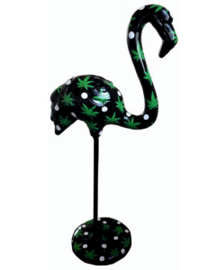 Flamingo schwarz Canabis lebensgroß