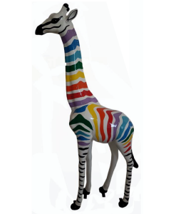 Giraffe bunte Streifen lebensgroß