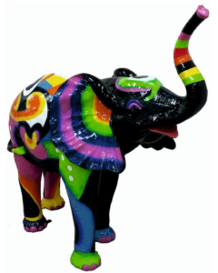 Elefant bunt  lebensgroß