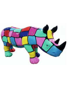 Nashorn bunt gefleckt verkleinert