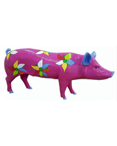 Schwein pink Flower lebensgroß