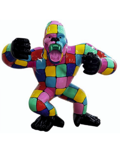 Gorilla aggro bunt gefleckt groß lebensgroß