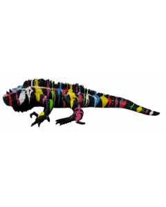 Leguan schwarz bunter Farbverlauf lebensgroß