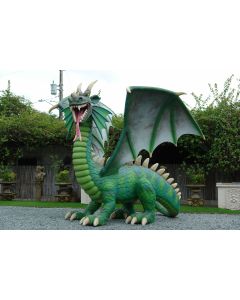 großer grüner Feuerdrache XXL lebensgroß