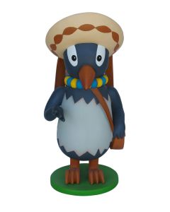 lustiger Vogel mit Hut lebensgroß