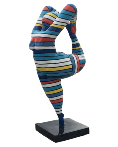 Moderne gestreifte Frau mittel 135cm verkleinert