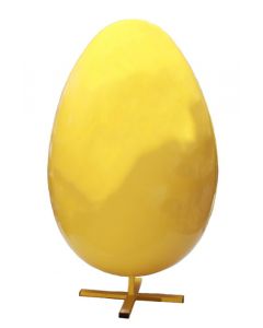 Gelbes Osterei auf Metallständer einfarbig lackiert! vergrößert