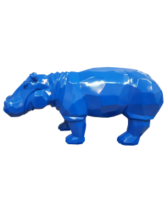Polygonales Nilpferd Blau verkleinert