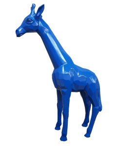 Polygonale Giraffe Blau verkleinert