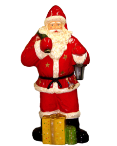 Weihnachtsmann mit Laterne lebensgroß