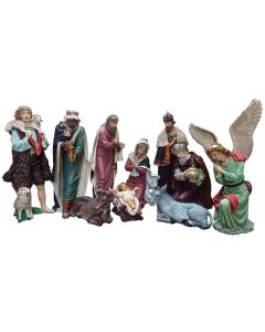 Gesamte mittelgroße Krippe 10-teilig verkleinert