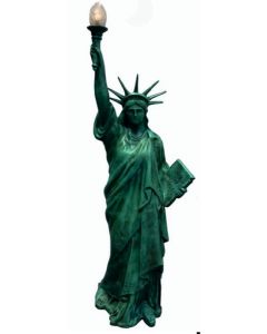 Freiheitsstatue original m. elekt. Fackel als Lampe Kupferpatina lebensgroß