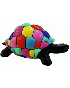 Schildkröte mit bunten Quadraten vergrößert