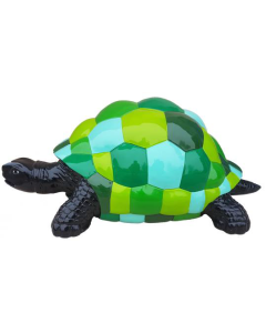 Schildkröte mit grünen Quadraten camouflage vergrößert