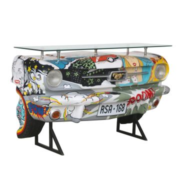 Ford Mustang Konsoltisch im PopArt-Stil lebensgroß