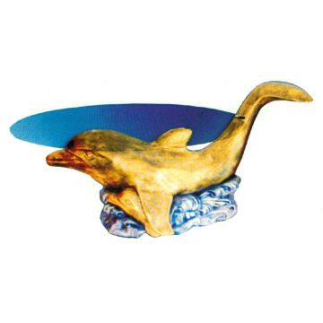 Glastisch mit Delfin lebensgroß