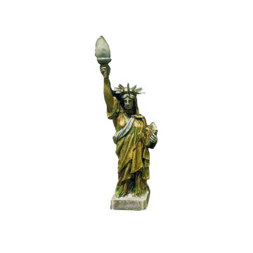 kleine bronzefarbene Freiheitsstatue mit Fackel verkleinert