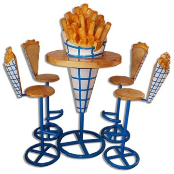 Sitzgruppe Pommes 5 teilig übergroß XXL