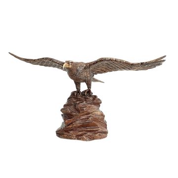 Gold Bronze Adler auf Stein lebensgroß