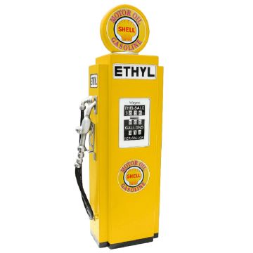 Retro Tankstelle Gelb als Schrank verkleinert