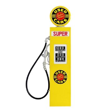 Retro Zapfsäule Gelb als Wanddeko verkleinert