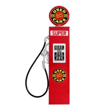 Retro Zapfsäule Rot als Wanddeko verkleinert
