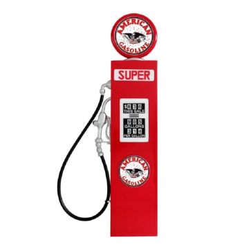 Stilvolle Zapfsäule Rot als Wanddeko verkleinert