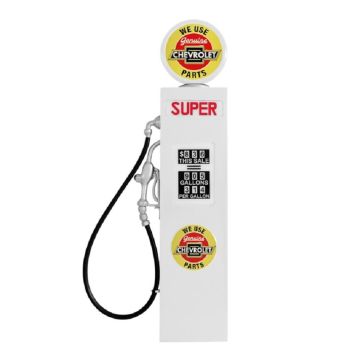 Vintage Tankstelle Weiß als Wanddeko verkleinert