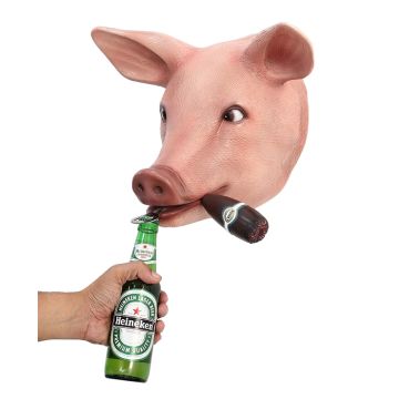 Schweinekopf mit Zigarre Flaschenöffner lebensgroß