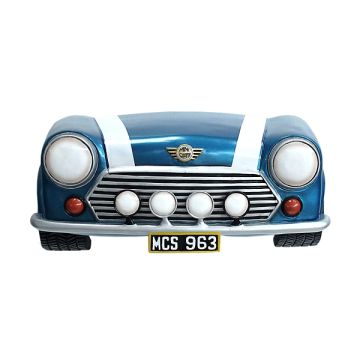 Wanddeko Mini Cooper Blau groß verkleinert