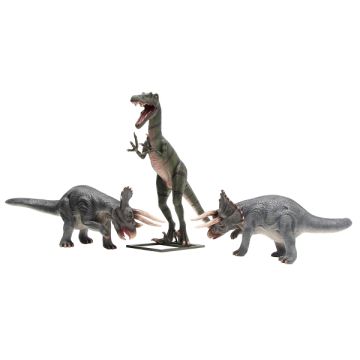 Dinosaurier Tyrannosaurus mit Triceratops lebensgroß