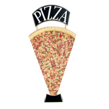 Pizzastück Zweiseitig mit Pizzaschild vergrößert