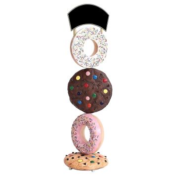 Kekse und Donuts mit Angebotsschild vergrößert