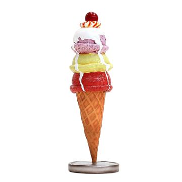 Eis 3 Kugeln mit Kirsche klein vergrößert