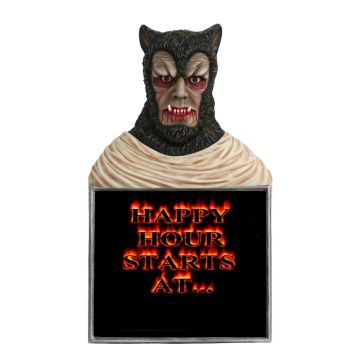 Werwolf Büste Happy Hour Angebotstafel lebensgroß