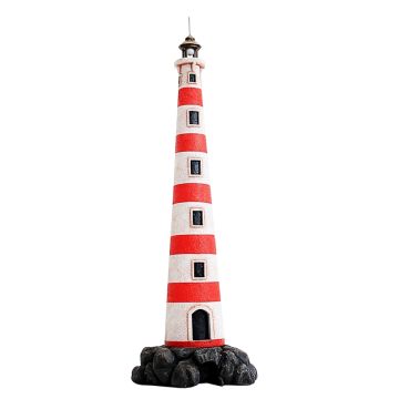 Leuchtturm rot weiß auf Stein verkleinert