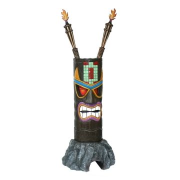Tiki Maske auf Stein 3 lebensgroß