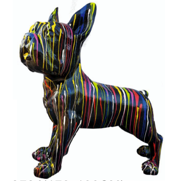 Hund französische Bulldogge schwarz mit Farbverlauf lebensgroß