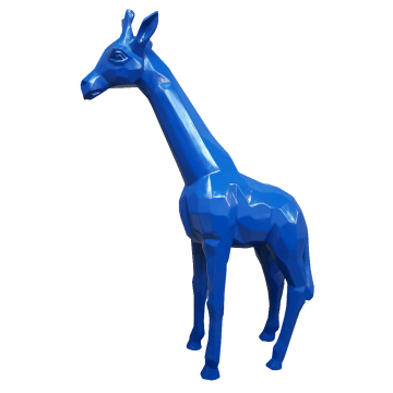 Polygonale Giraffe Blau verkleinert